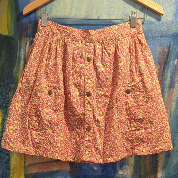 Tulle Floral Button-Front Skirt Size Small - Picture 1 of 10